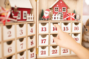 The advent calendar with Santa Claus