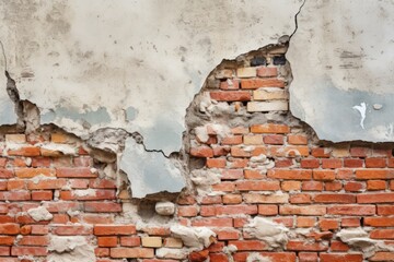 an old cracked brick wall being repaired with fresh bricks