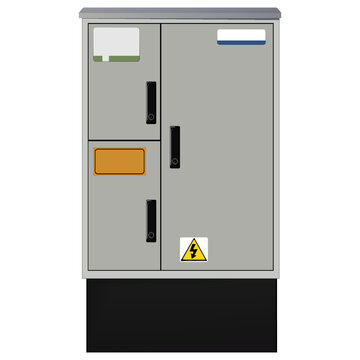 Electrical box, industrial electrical control panel. Electricity metering cabinet. Substation 