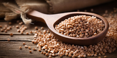 Close-up organic buckwheat seeds.
