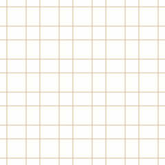 Vector minimalist square grid seamless pattern. Abstract minimal gold and white geometric texture. Subtle background with linear lattice, net, mesh, grill. Simple repeated golden decorative design