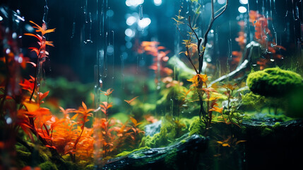 Obraz na płótnie Canvas natural aquarium glass view, 3d generative ai