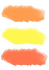 Set of brush strokes on white background. Collection of colored brush strokes. 