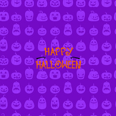 Halloween seamless background with pumpkin for textile fabric design, wrapping paper and wallpaper