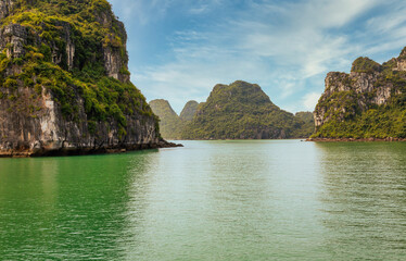 View of some of the 1,600 limestone island, that looks like something right out of a movie. UNESCO World Heritage Site since 1994 features a wide range of biodiversity.