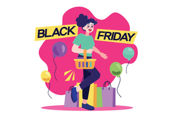 Shopping bag and black Friday