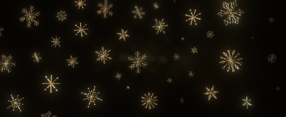 Snowflakes falling for christmas decoration abstract