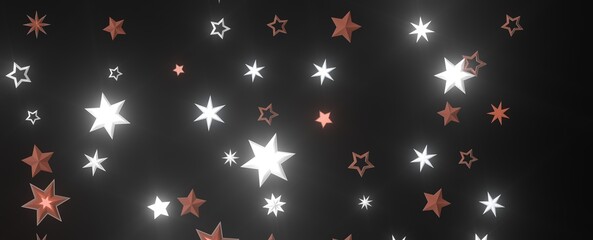 Fototapeta na wymiar Christmas Star Plummet: Astonishing 3D Illustration Depicting Falling Holiday Stardust