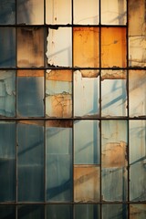 Old dirty glass wall of an building as grunge background