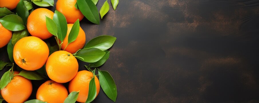 fresh tasty tangerines copy space