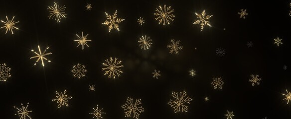 Snowflakes falling for christmas decoration abstract