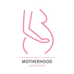 Pregnant Woman Line Icon. Pregnancy Silhouette