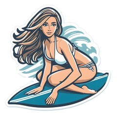 surfer girl sticker