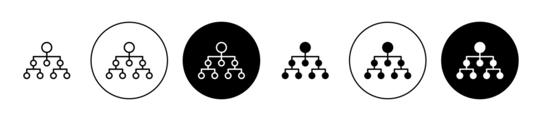 Hierarchical structure icon set. Organizational tree sign in black color. - obrazy, fototapety, plakaty