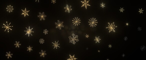 Snowflakes falling for christmas decoration abstract