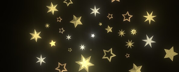 Drifting Christmas Stardust: Captivating 3D Illustration of Descending Stardust Particles for the Holidays