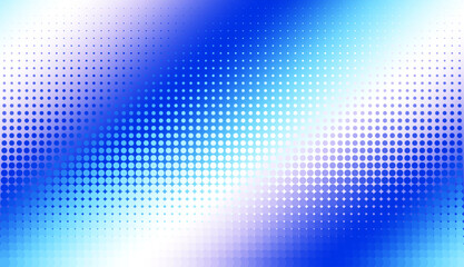 Obraz premium Abstract defocused horizontal background with pop art halftone dots. Halftonr diagonal gradient. Vector image.