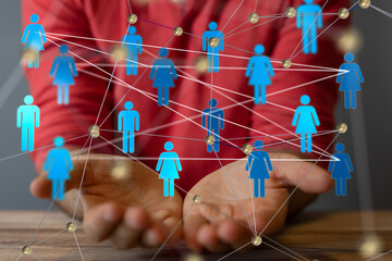 Abstract network of physical devices on the Internet using a network connection with statistics...