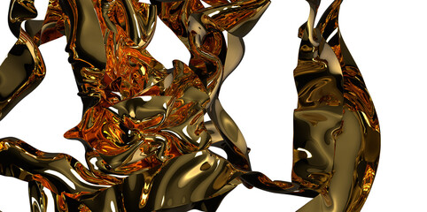 Fototapeta na wymiar Golden Weave: Abstract 3D Gold Cloth Illustration with Intricate Patterns