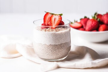 a small bowl filled with overnight chia seed pudding
