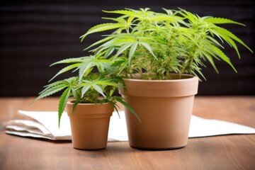 legal papers with green plant in a pot