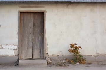front door of an empty house left ajar - obrazy, fototapety, plakaty