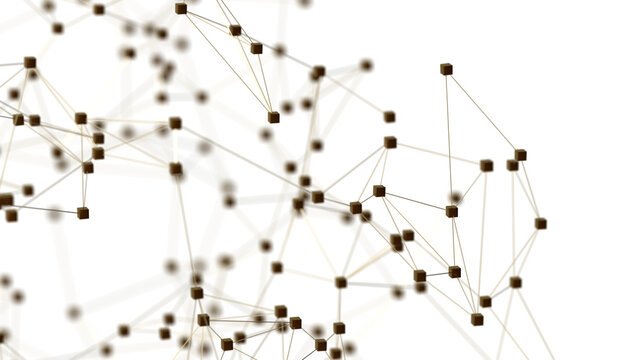 Fototapeta Gene lines and nodes, biological gene structure, 3d rendering.