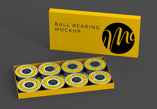 Open Box with Ball Bearings inside Mockup