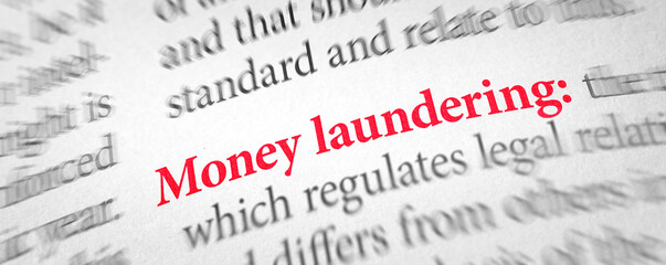 Definition of the term Money laundering in a dictionary
