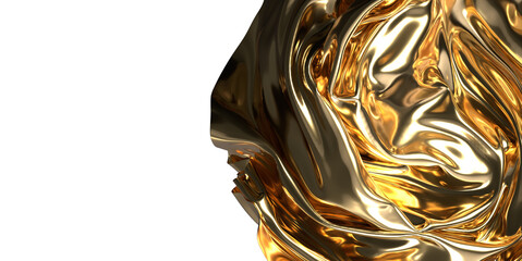Fototapeta na wymiar Luxury Unveiled: Abstract 3D Gold Cloth Illustration for Opulent Visuals