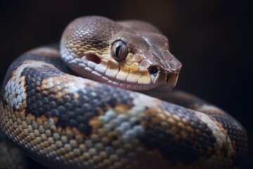 Fototapeta premium Phyton snake macro. Pet predator. Generate Ai