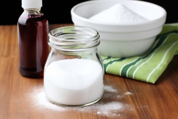 Fototapeta na wymiar vinegar and baking soda mix as non-toxic ant repellent