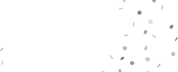 Glittering Spectacle: Captivating 3D Illustration of Glittery silver Confetti