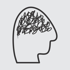 Complicated and messy lines as a chaos resolution concept. The process of simplifying problems in the mind. Vector illustration of confusion to clarity step by step, psychotherapy path for mental heal