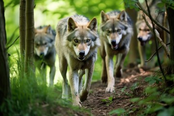 pack of wolves in the wilderness