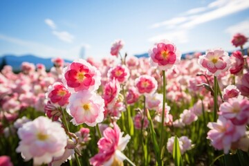 Obraz premium cluster of tulips in a field