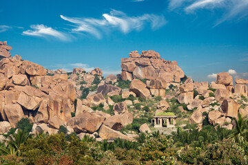 Fototapeta na wymiar Ancient ruins of Hampi. Karnataka, India