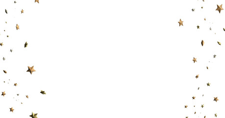 XMAS Stars - Holiday golden decoration, glitter frame isolated -