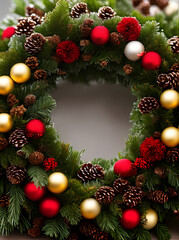 Fototapeta na wymiar cozy wreath closeup warm lighting Pantone