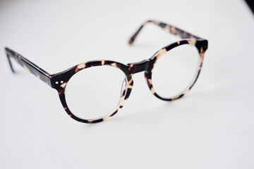 glasses on white background
