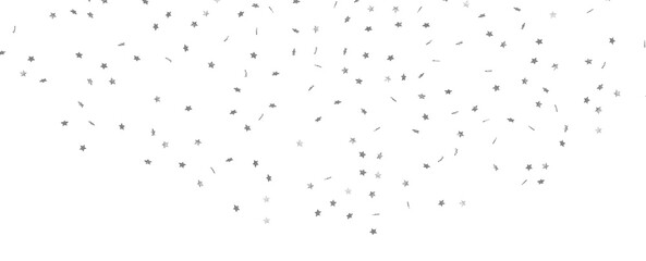 Seamless pattern with small silver stars on white background.