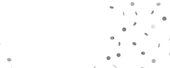 silver  serpentine confetti on transparent background. luxury isolated