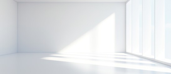 illustration of a white room with sunlight coming in from a window lacking textures and filled with abstract architecture