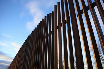 a close-up shot of a border fence
