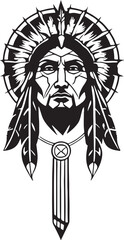 Awesome, beautiful Native American crest vector art
