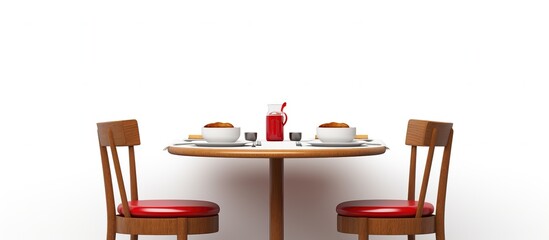 illustration of a diner table on a white background