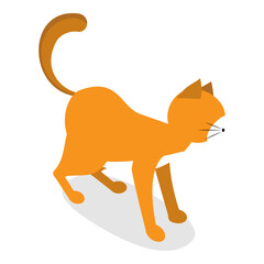 3D Isometric Flat Vector Set of Cats Behavior Poses, Kitty Reactions. Item 12