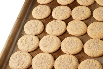 Ginger cookies on old baking sheet