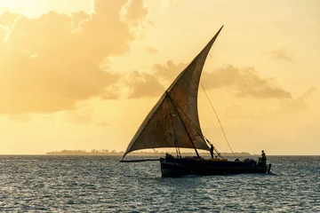 Papier Peint photo Lavable Zanzibar dhow traditional sailing vesssels of zanzibar tanzania
