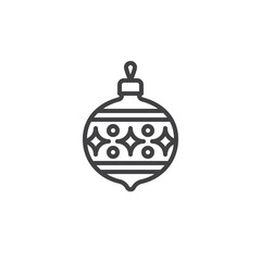 Christmas ball, with ornament line icon